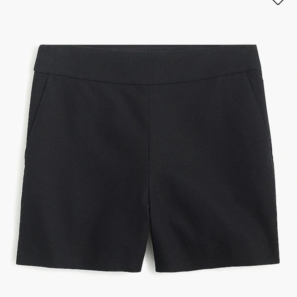J. Crew Factory 100% Cotton Basketweave Short with Size Zip - Black Size 2